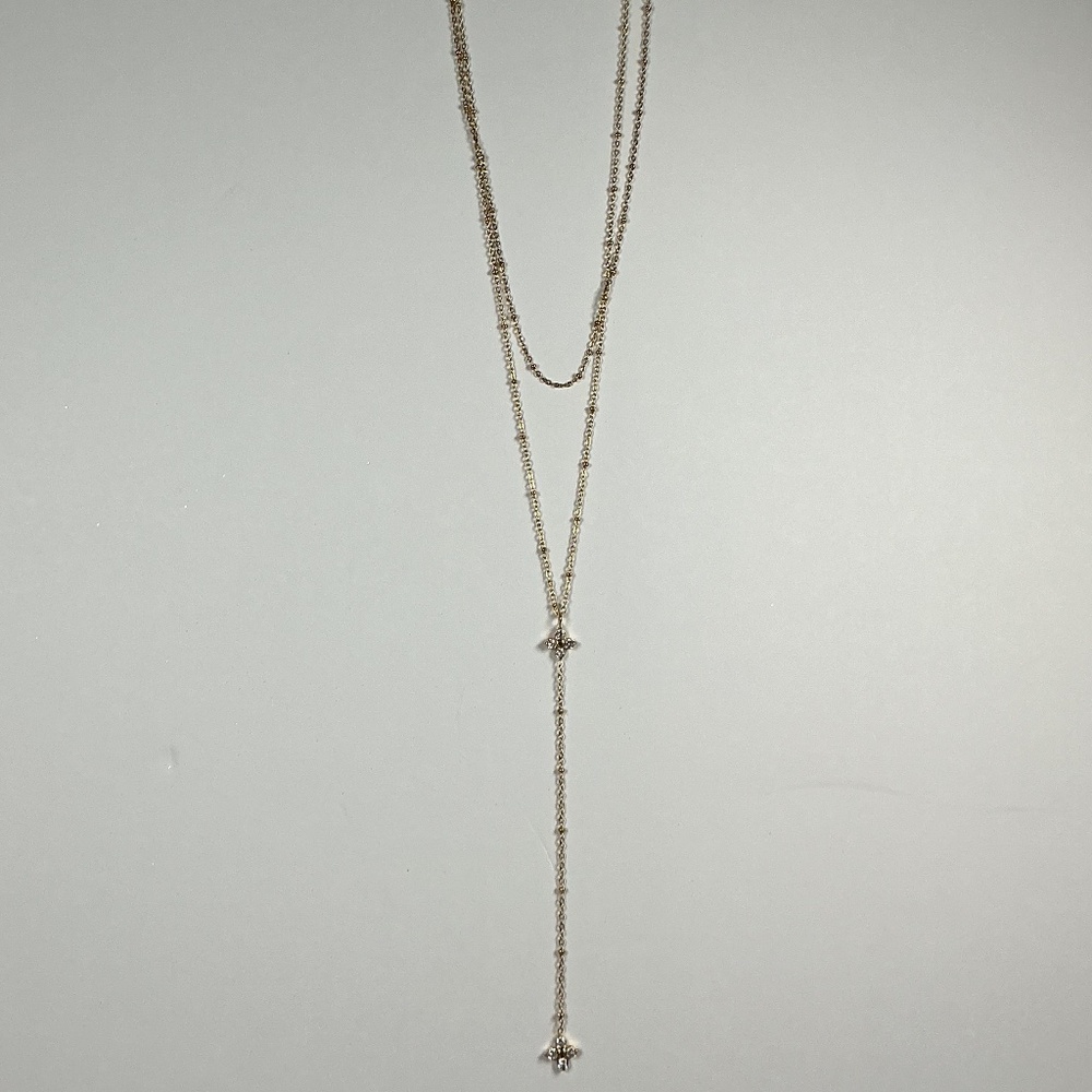 Dainty Delicate LayereClover Collarbone Lariat Style Hypoallergenic Necklace - Picture 10 of 13